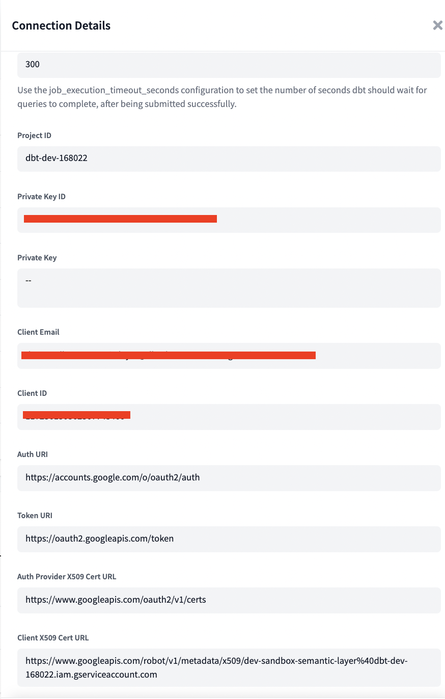 A valid BigQuery connection A valid BigQuery connection
